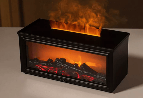 🔥Flame Fireplace Aroma  Diffuser Humidifier Night Light Aromatherapy Timer Gift Atmosphere