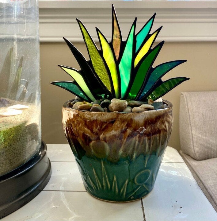 SUNCATCHER STAINED AGAVE PLANTE