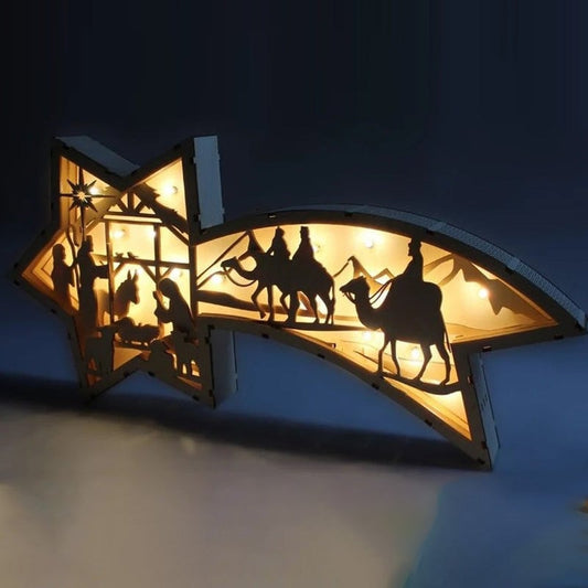 LED Wooden Christmas Star Light