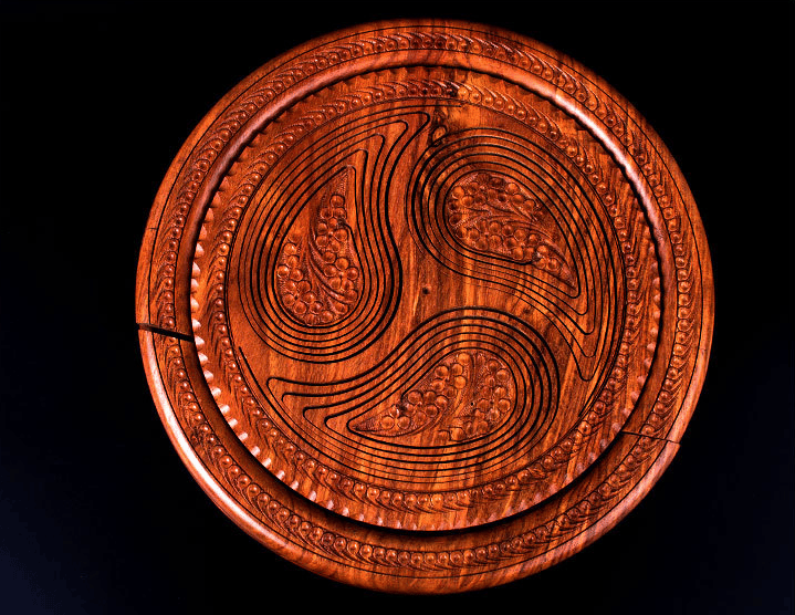 -Handmade wood carving fruit plate