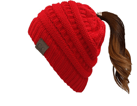 Fashion Soft Knit Ponytail Beanie