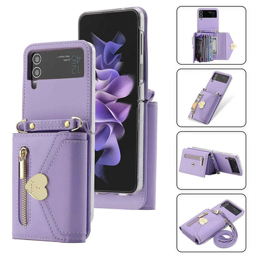 Crossbody Wallet Case of Women for Samsung Galaxy Z Flip3 5G/ Flip4