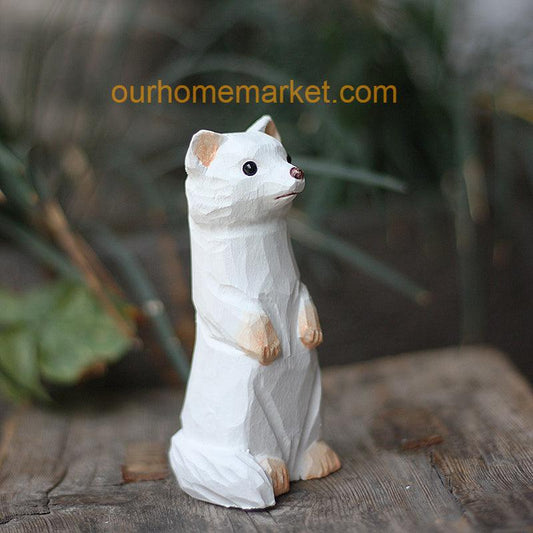 Stoat Sculpted Hand-Painted Animal Wood Figure