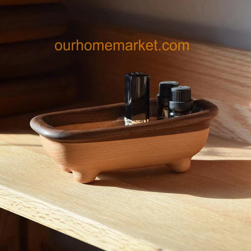 Storage Tray Wooden Handmade Bathtub Storage Box _ DC