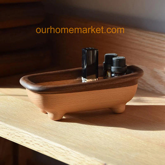 Storage Tray Wooden Handmade Bathtub Storage Box _ DC